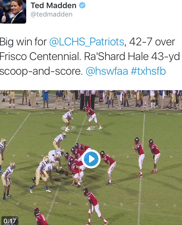 Texas high school football statewide scores Sept. 151617 (Week 4